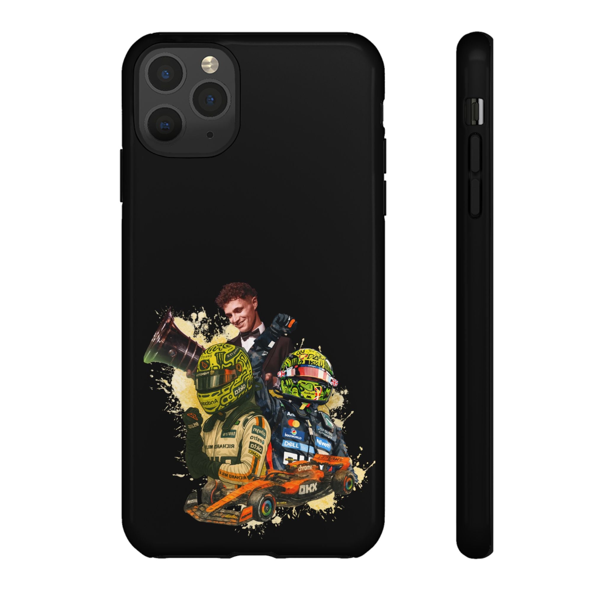 Racing Legends Phone Case — Motorsport Helmet & Driver Collage Tough Protective Cover