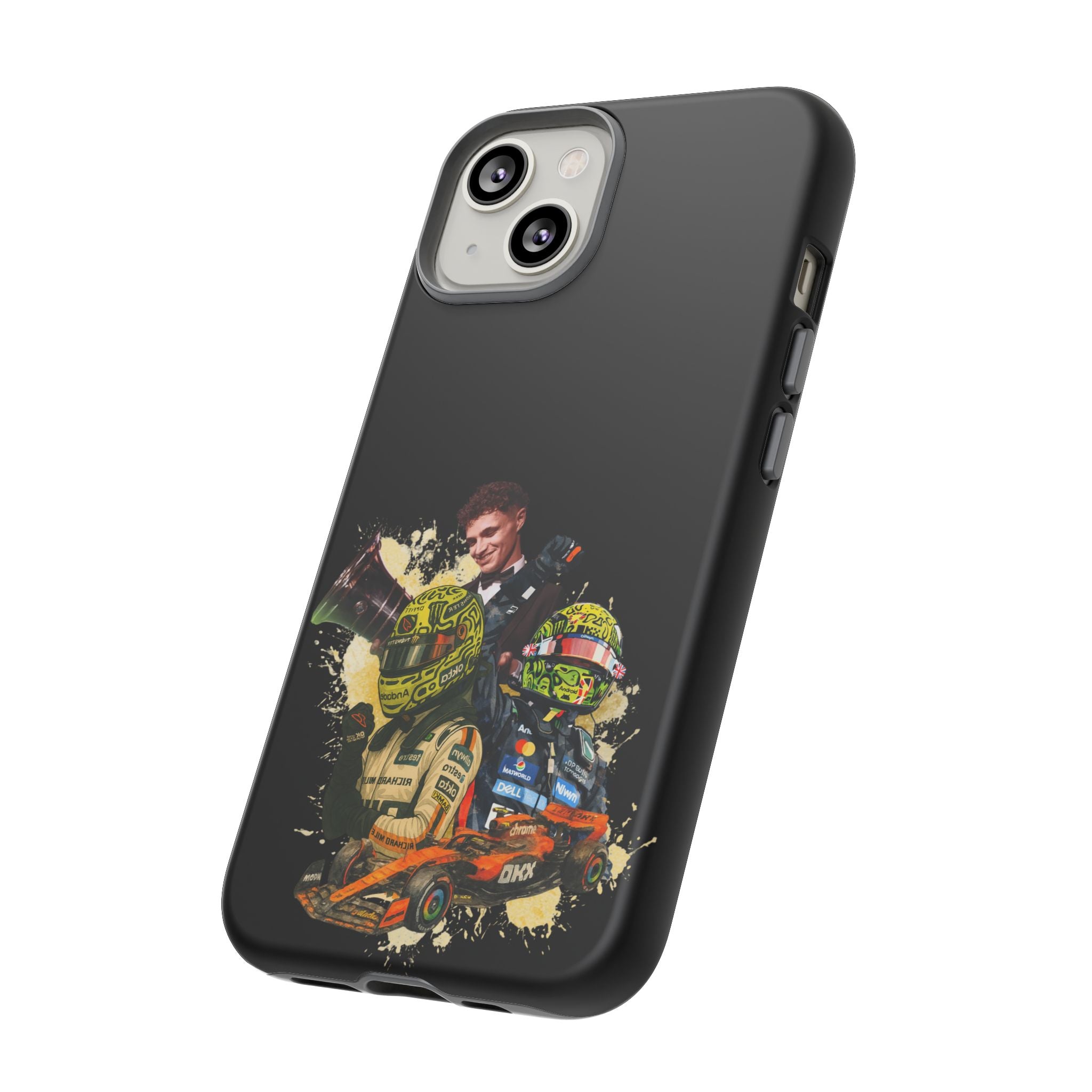 Racing Legends Phone Case — Motorsport Helmet & Driver Collage Tough Protective Cover