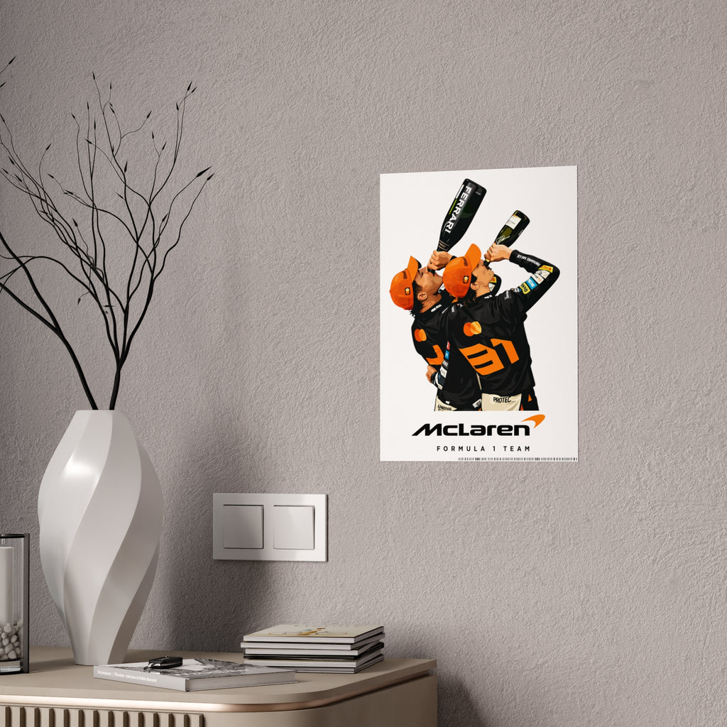 Racing Champions Celebration Gloss Poster — Victory Podium Drivers Toasting