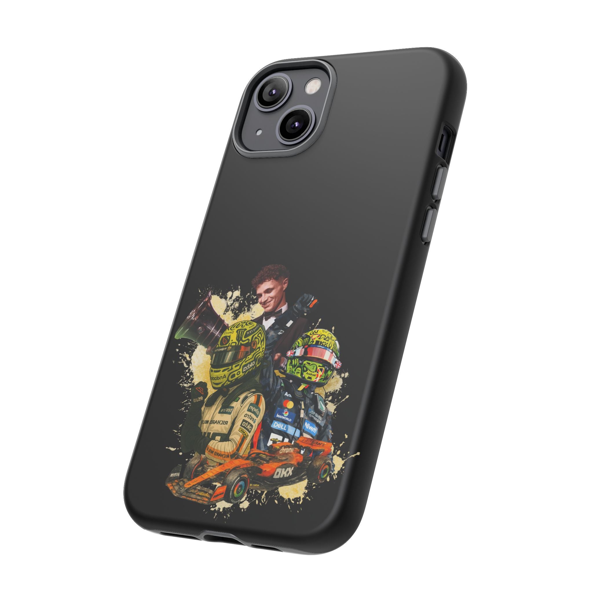 Racing Legends Phone Case — Motorsport Helmet & Driver Collage Tough Protective Cover