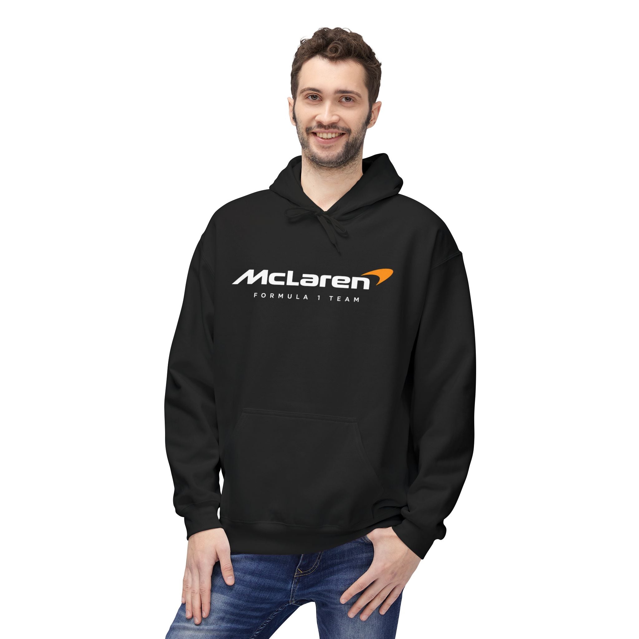 McLaren Formula 1 Team Hoodie — Racing Logo & Victory Podium Back Print