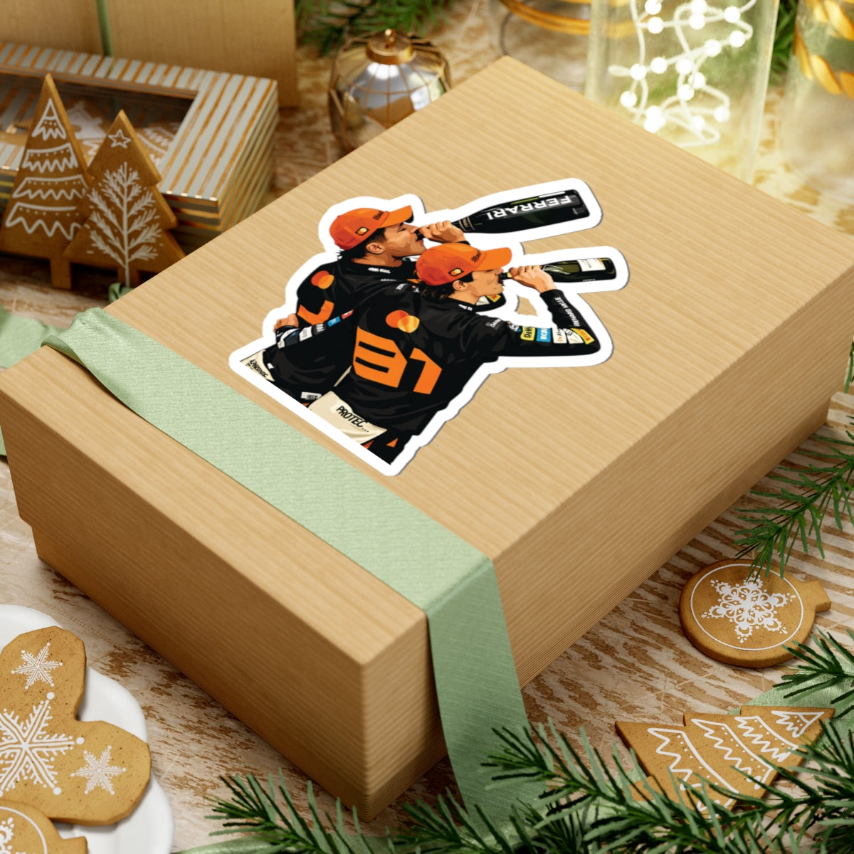 Racing Champions Champagne Celebration Kiss-Cut Sticker