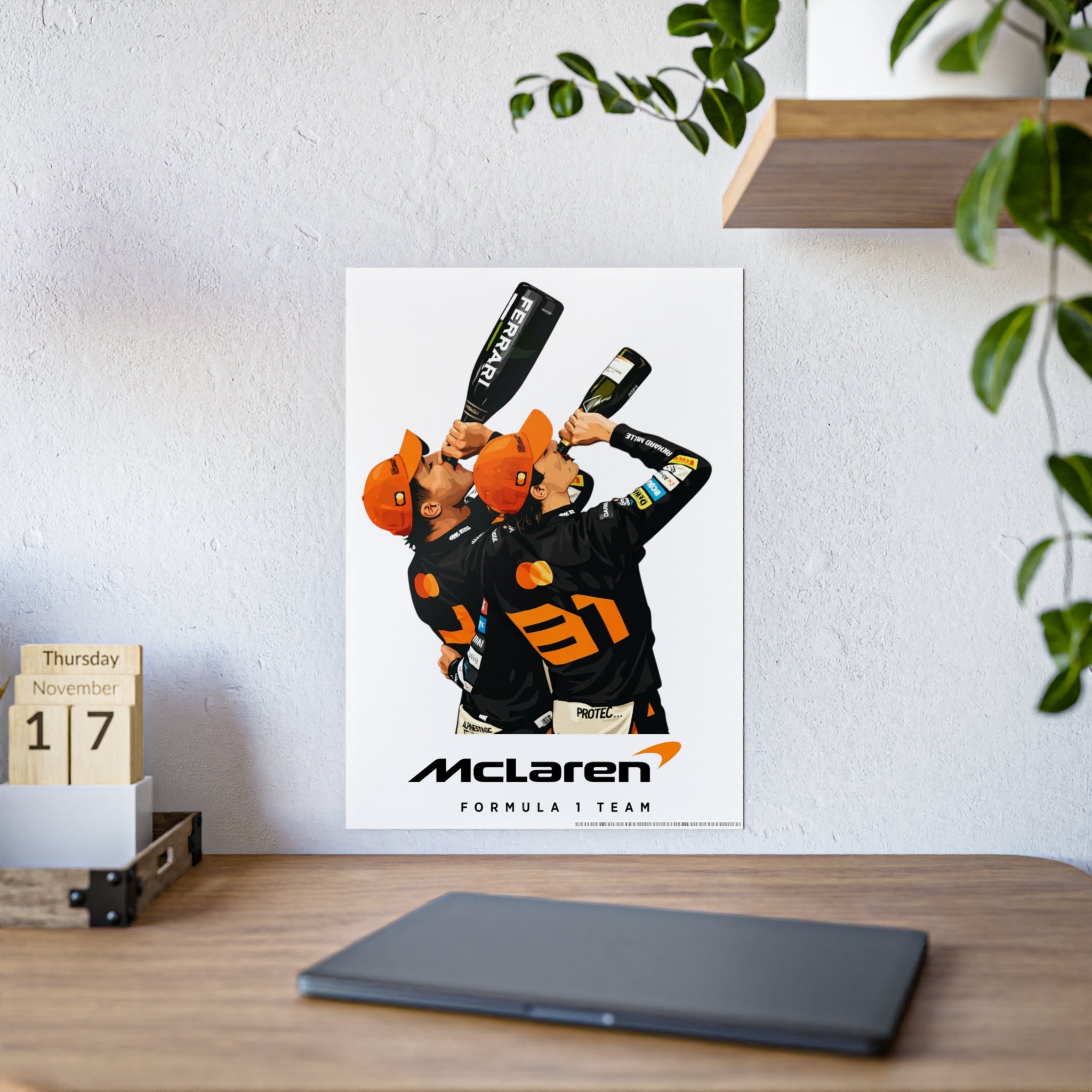 Racing Champions Celebration Gloss Poster — Victory Podium Drivers Toasting