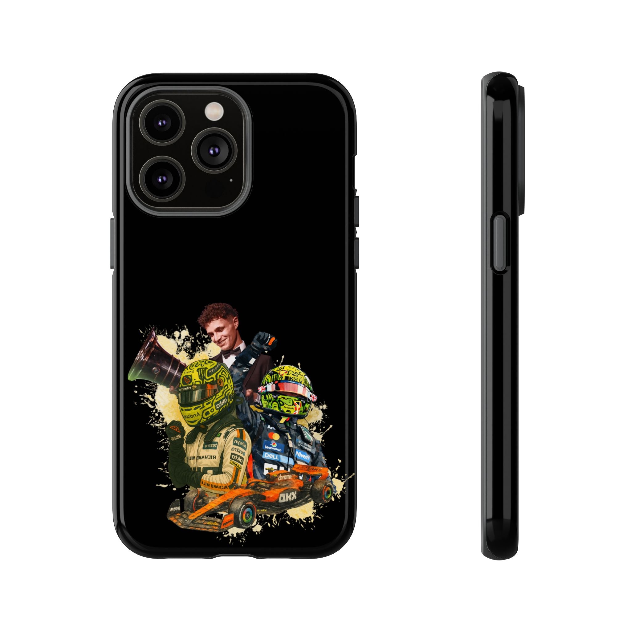 Racing Legends Phone Case — Motorsport Helmet & Driver Collage Tough Protective Cover