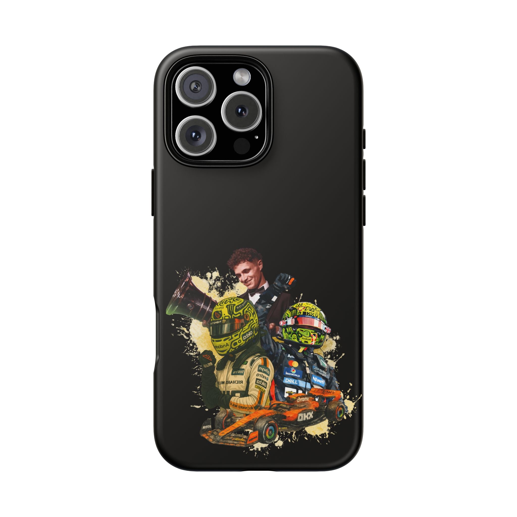 Racing Legends Phone Case — Motorsport Helmet & Driver Collage Tough Protective Cover