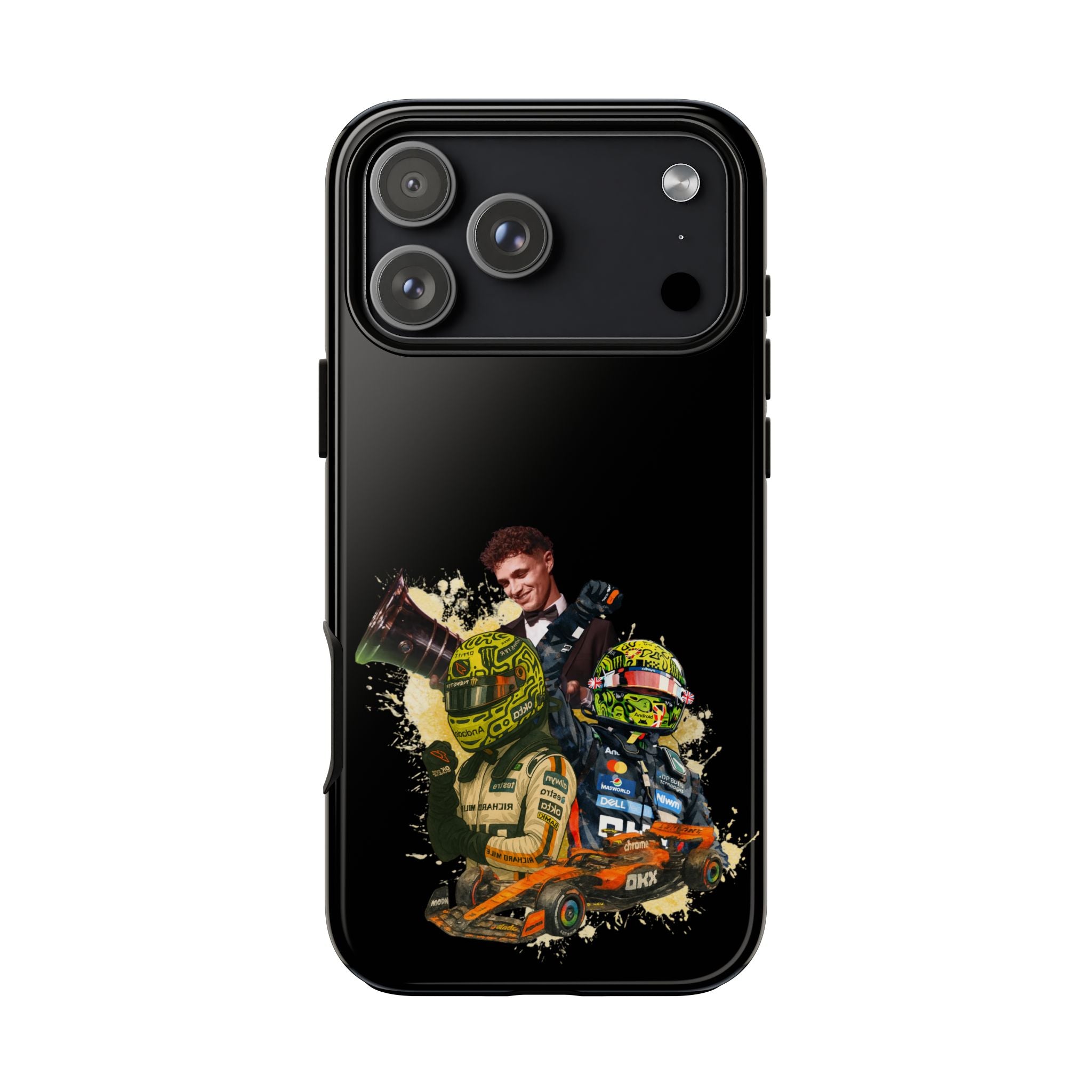 Racing Legends Phone Case — Motorsport Helmet & Driver Collage Tough Protective Cover