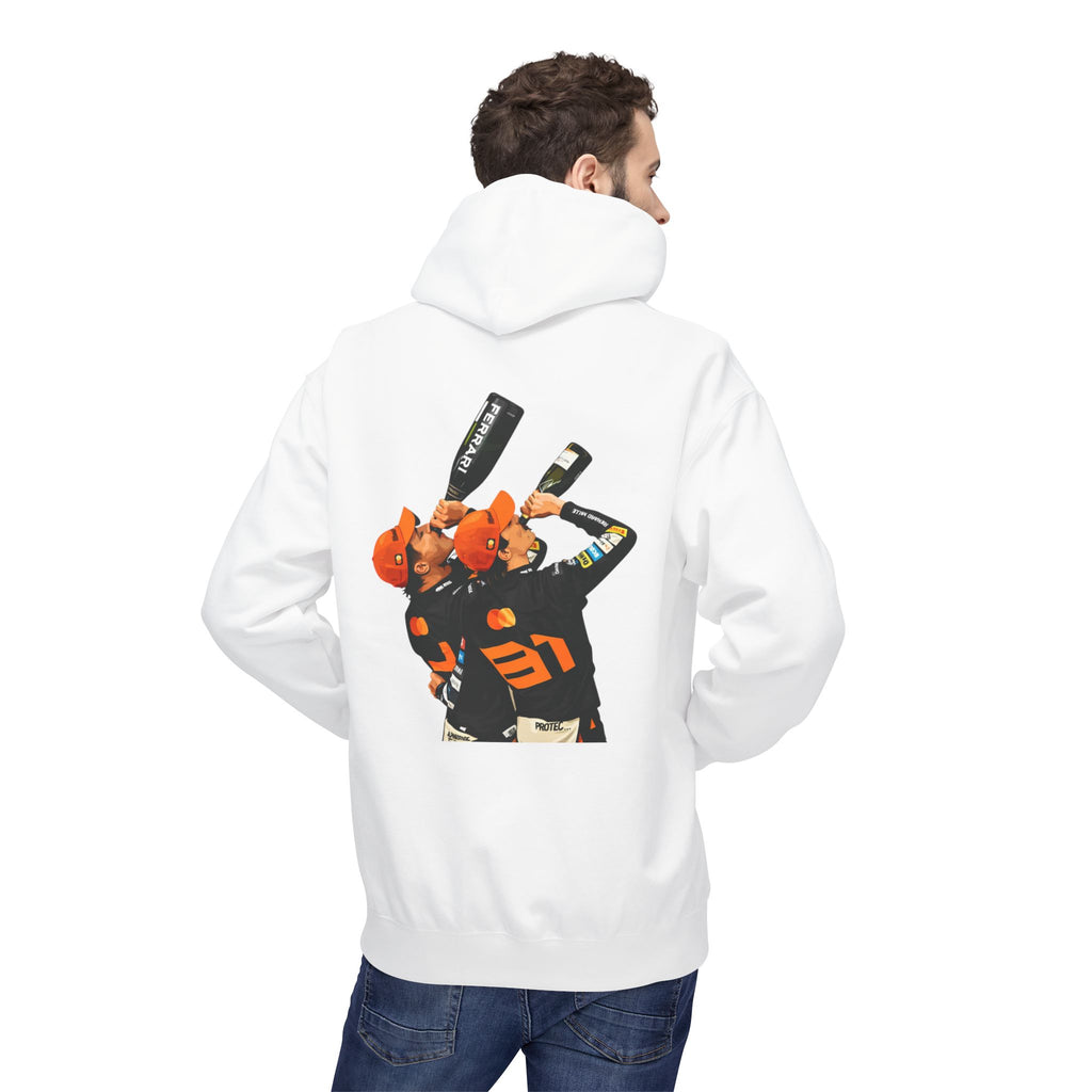 McLaren Formula 1 Team Hoodie — Racing Logo & Victory Podium Back Print