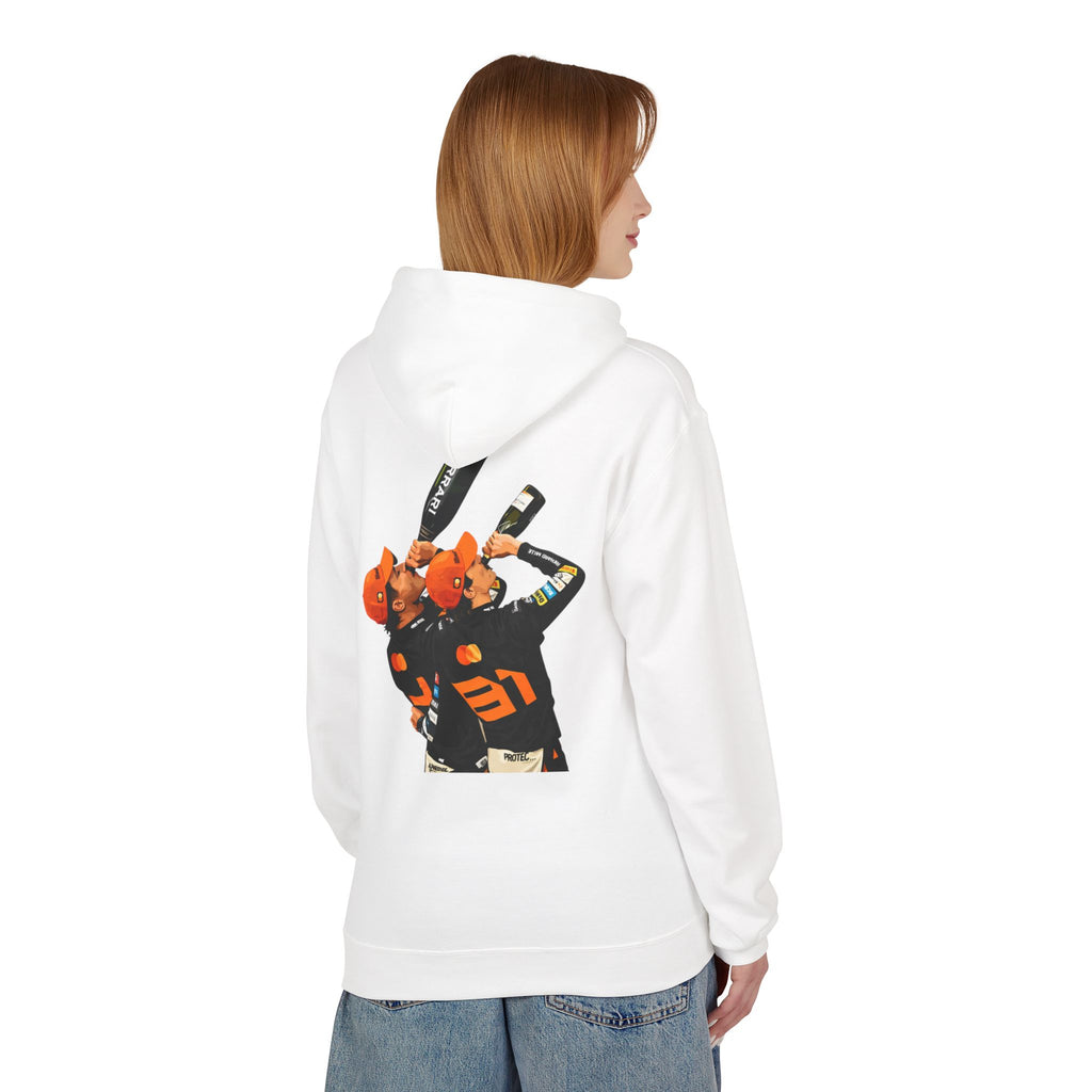 McLaren Formula 1 Team Hoodie — Racing Logo & Victory Podium Back Print