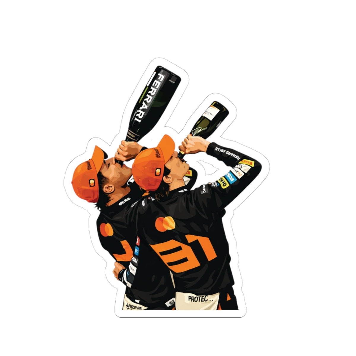 Racing Champions Champagne Celebration Kiss-Cut Sticker