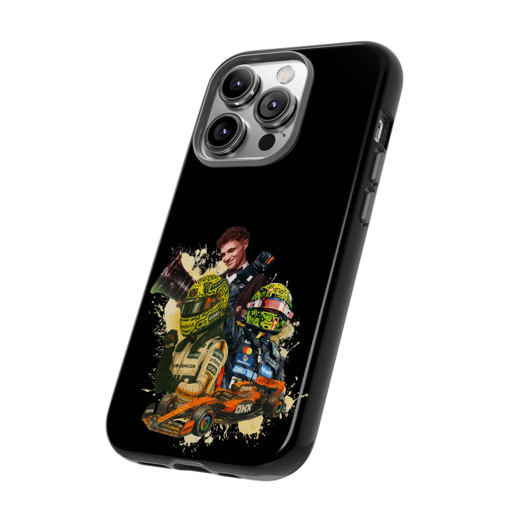 Racing Legends Phone Case — Motorsport Helmet & Driver Collage Tough Protective Cover