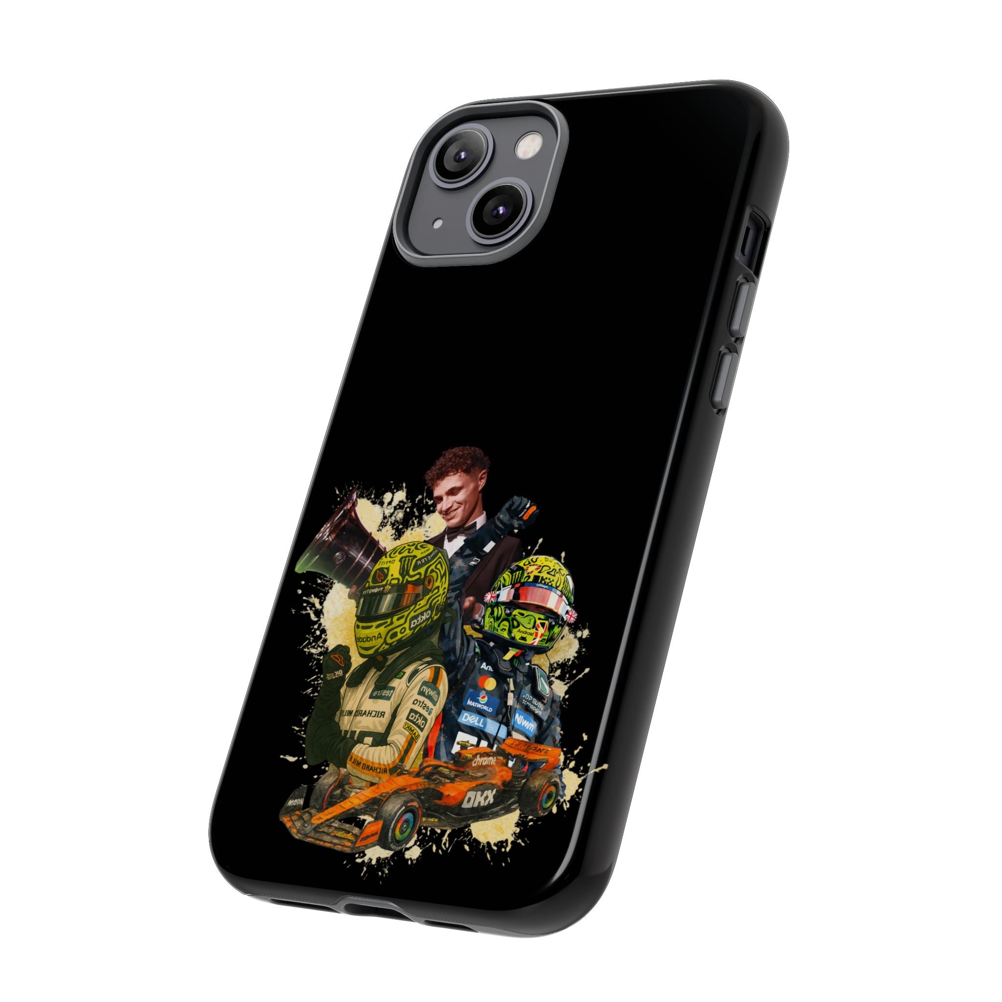 Racing Legends Phone Case — Motorsport Helmet & Driver Collage Tough Protective Cover