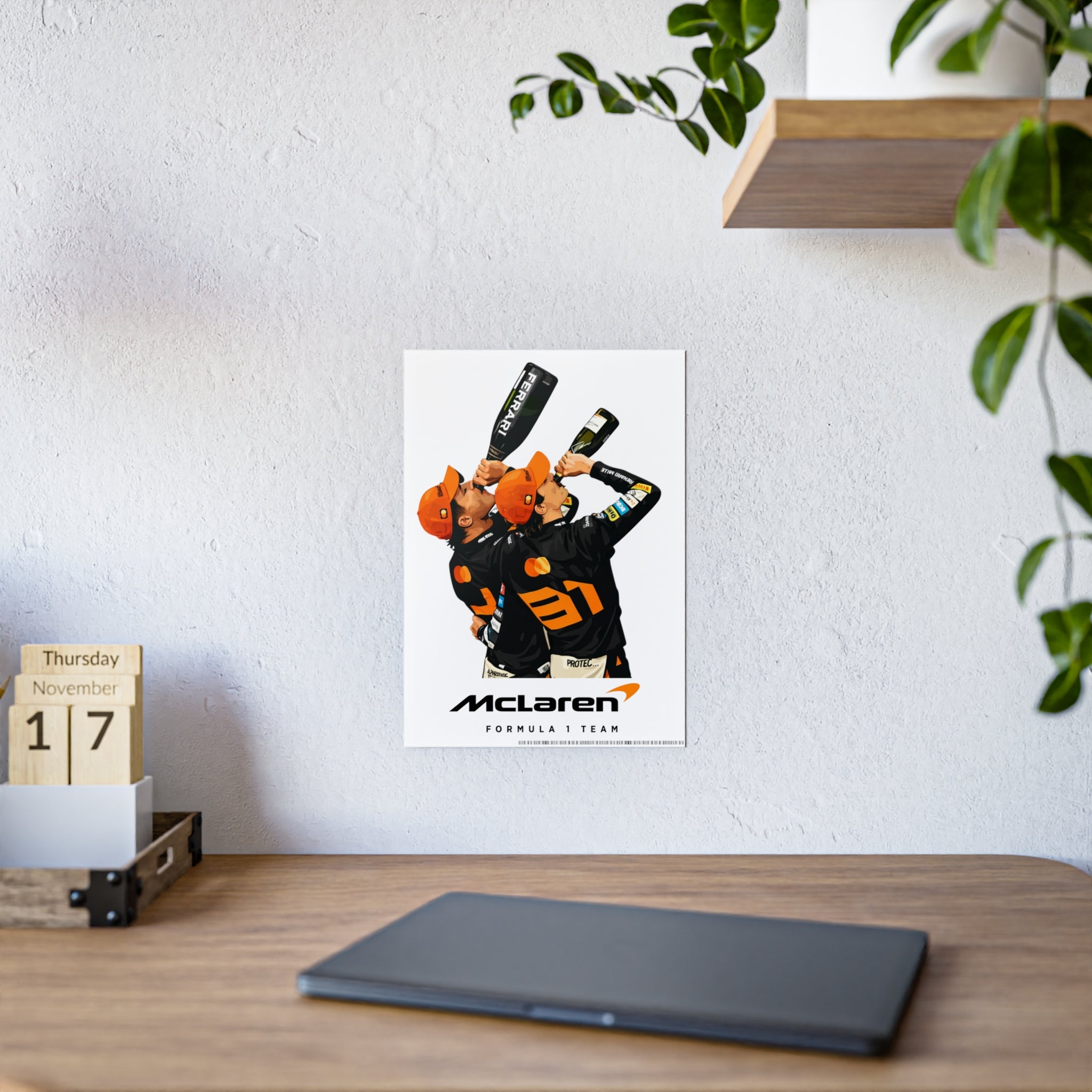 Racing Champions Celebration Gloss Poster — Victory Podium Drivers Toasting