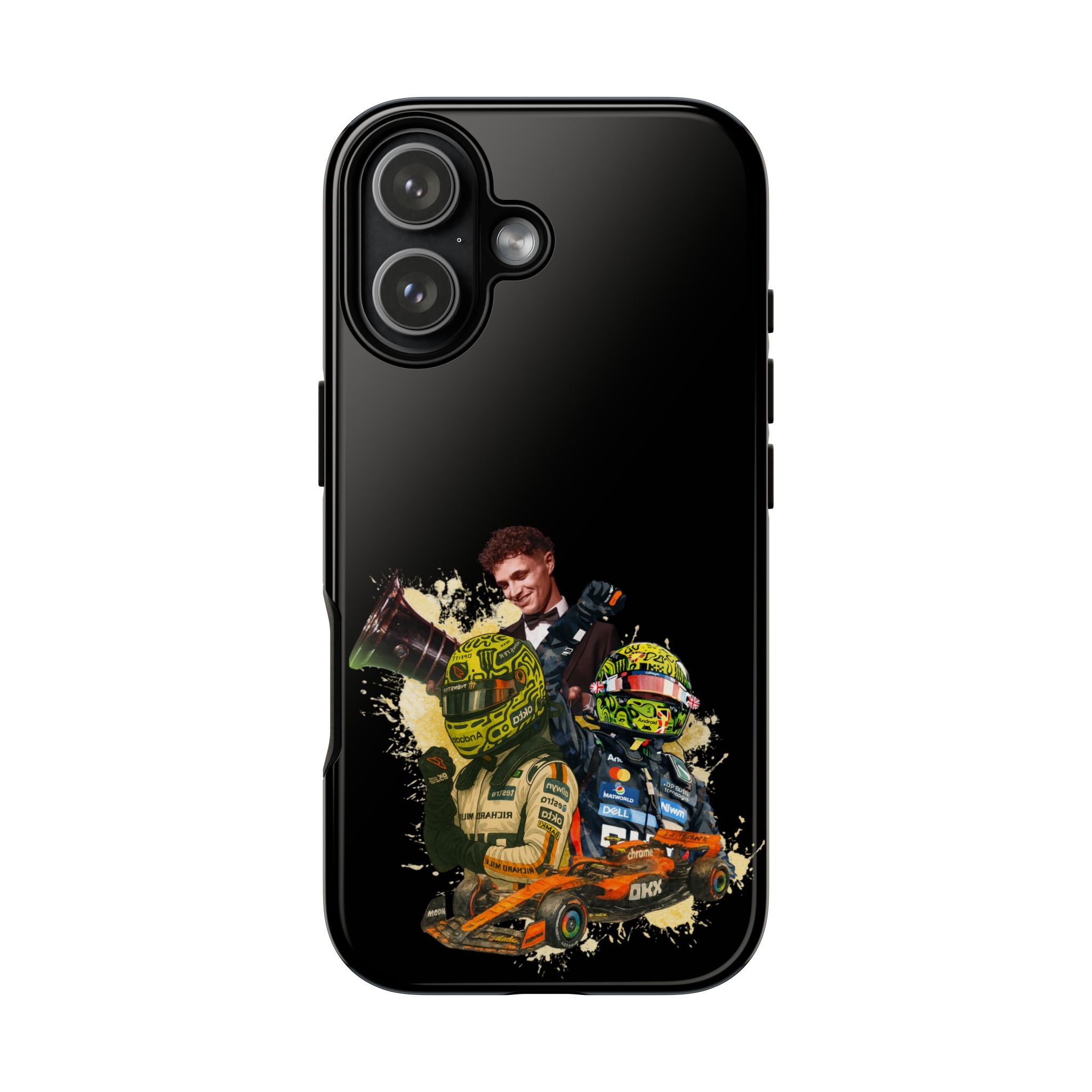 Racing Legends Phone Case — Motorsport Helmet & Driver Collage Tough Protective Cover