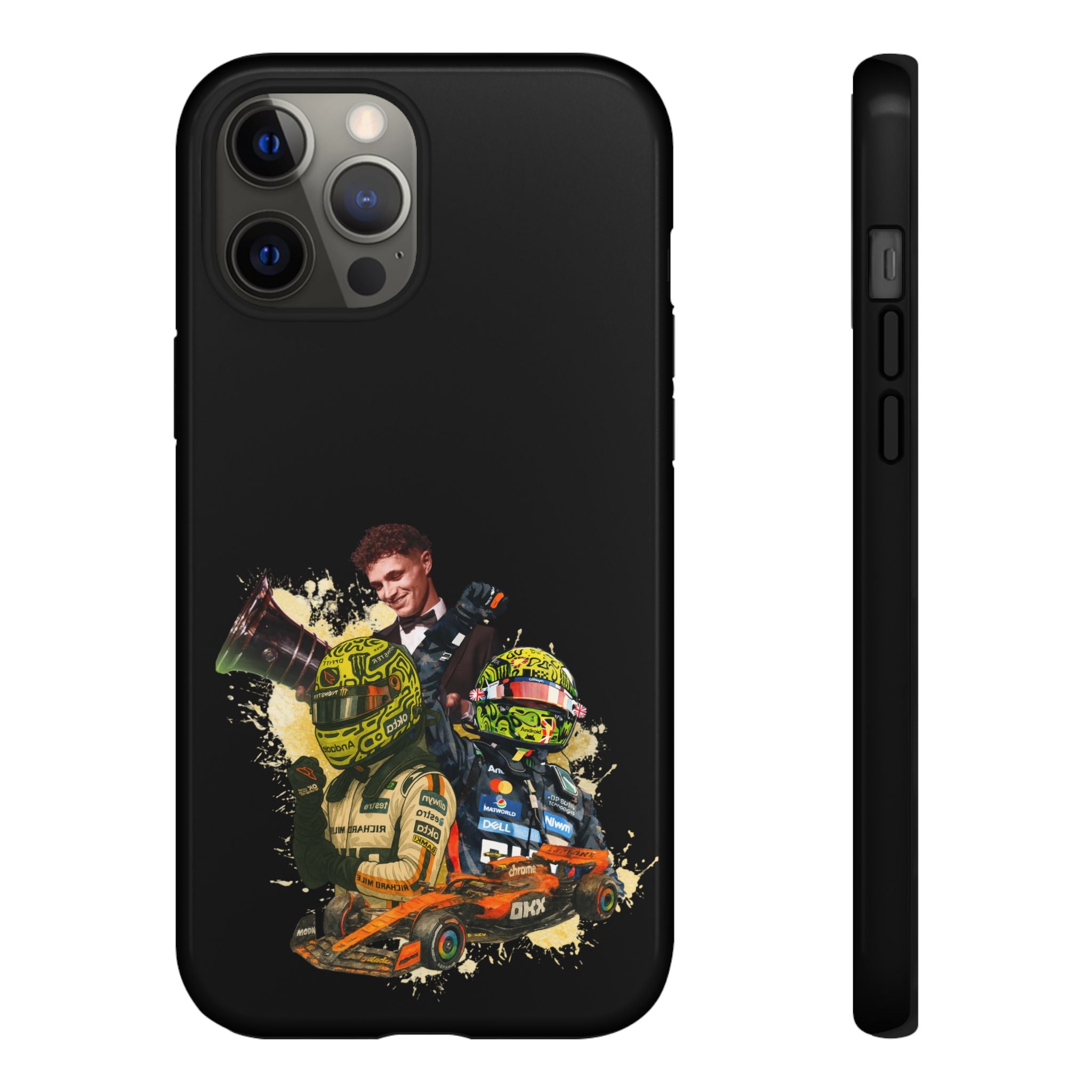 Racing Legends Phone Case — Motorsport Helmet & Driver Collage Tough Protective Cover