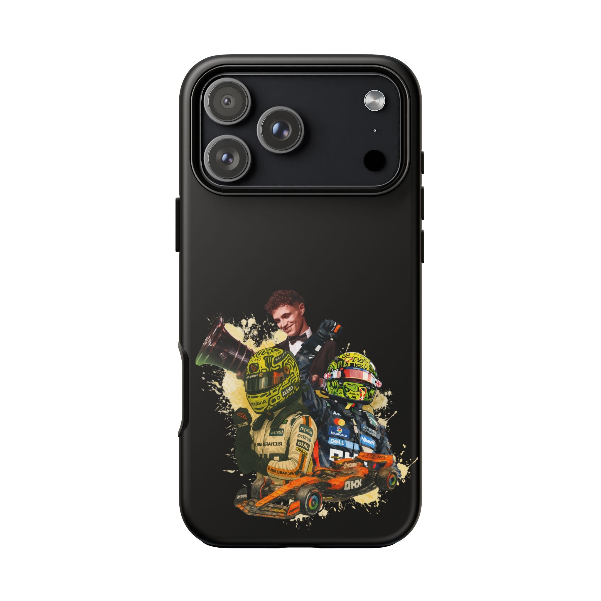 Racing Legends Phone Case — Motorsport Helmet & Driver Collage Tough Protective Cover