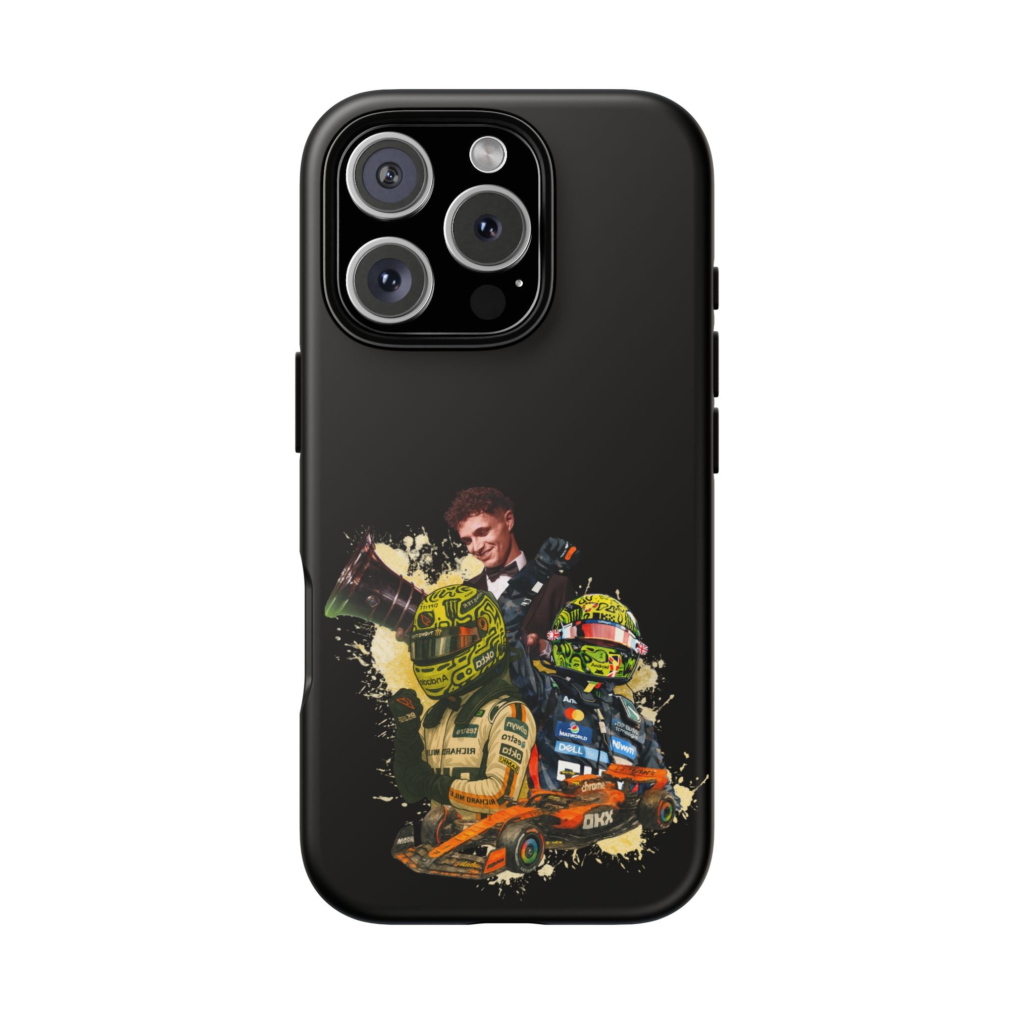 Racing Legends Phone Case — Motorsport Helmet & Driver Collage Tough Protective Cover