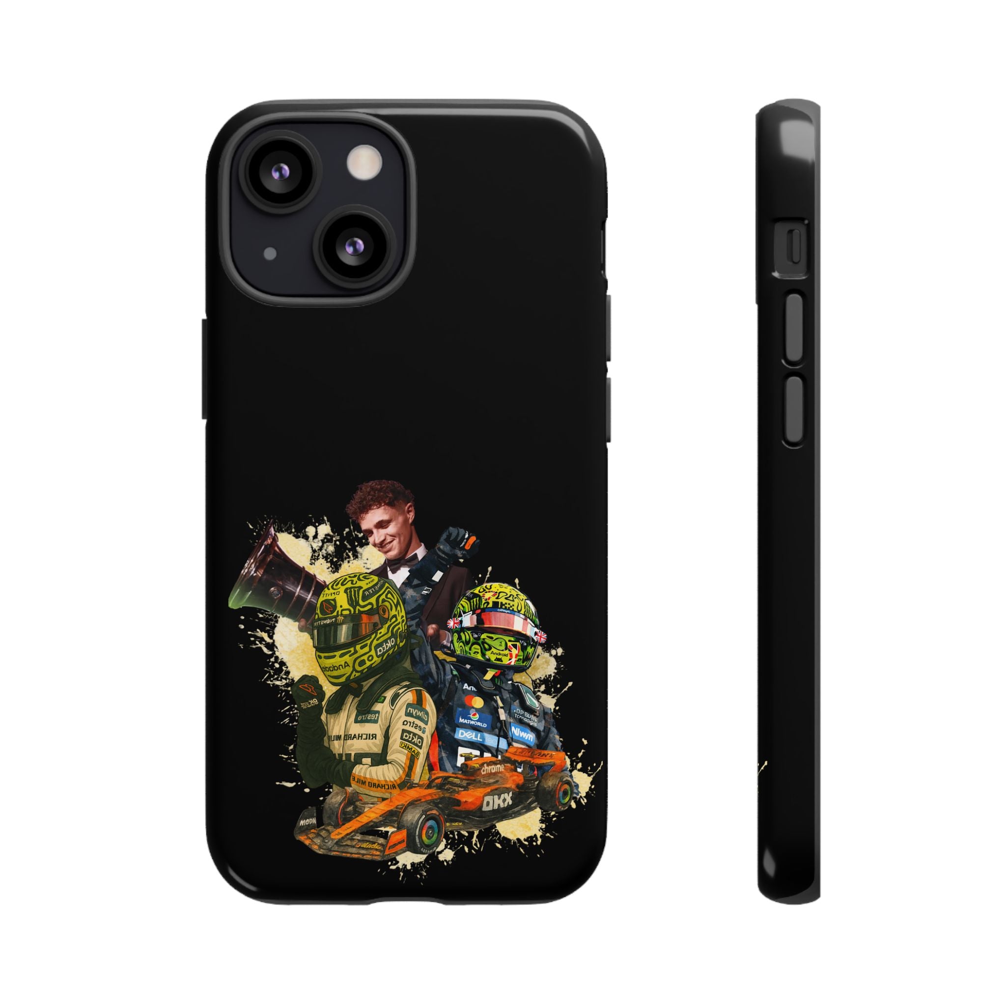 Racing Legends Phone Case — Motorsport Helmet & Driver Collage Tough Protective Cover