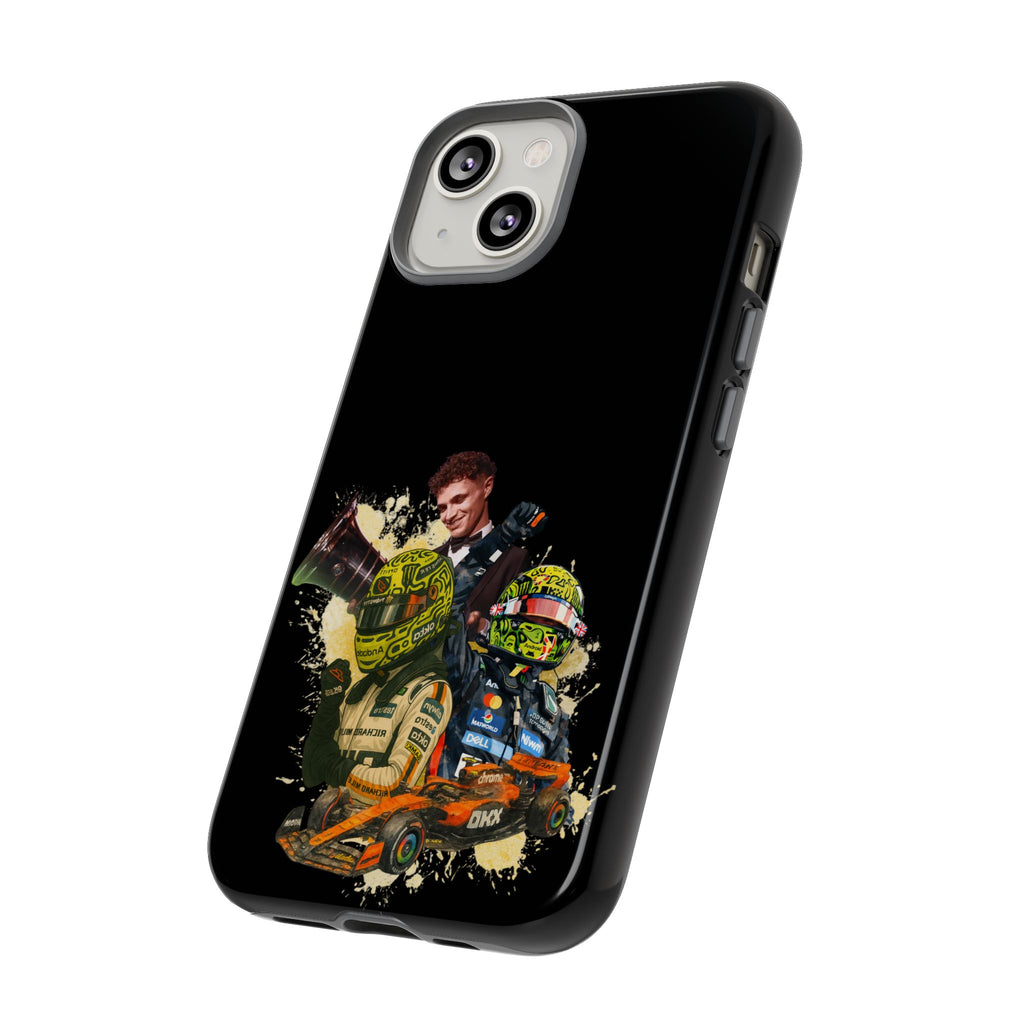 Racing Legends Phone Case — Motorsport Helmet & Driver Collage Tough Protective Cover