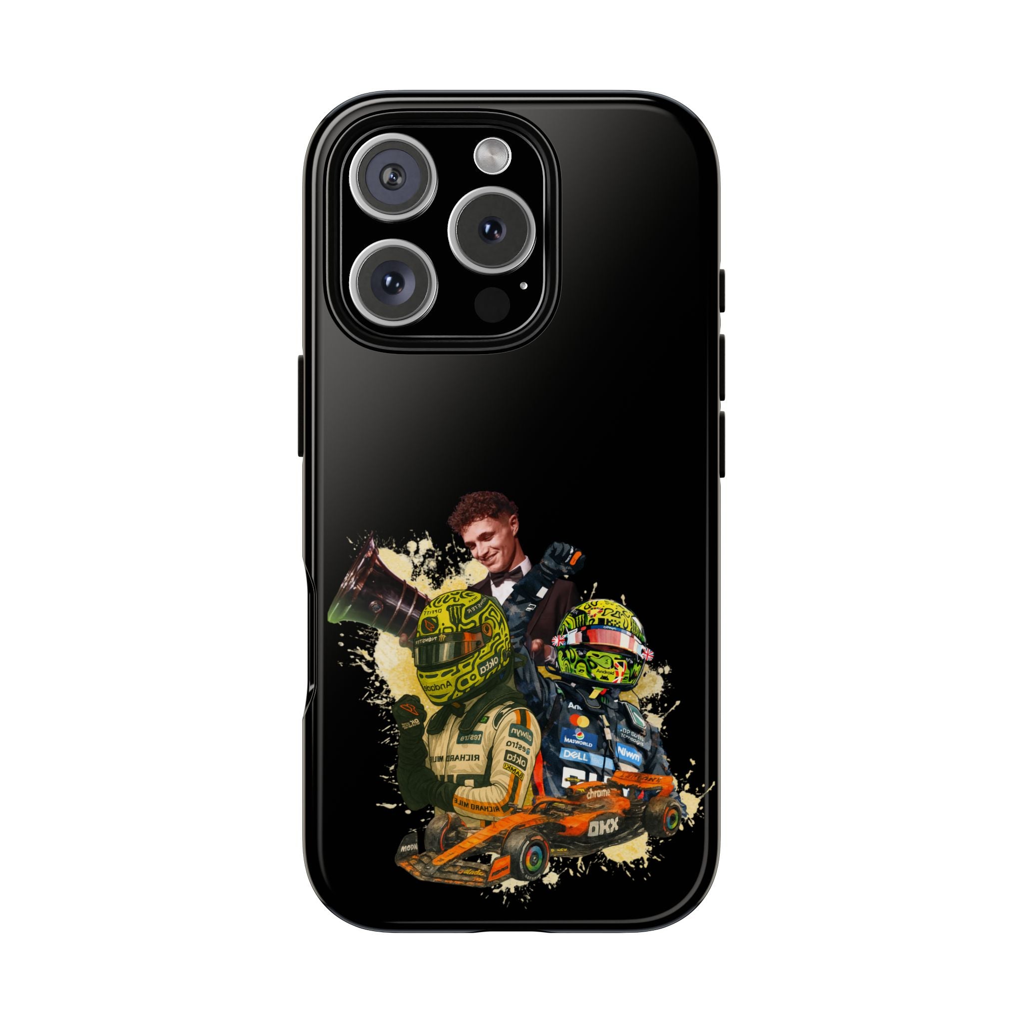 Racing Legends Phone Case — Motorsport Helmet & Driver Collage Tough Protective Cover