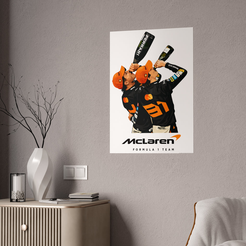 Racing Champions Celebration Gloss Poster — Victory Podium Drivers Toasting